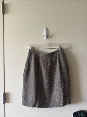 Suitsupply Black and White Textured Mini Pencil Skirt